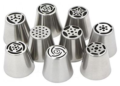 

4square 9pcs Russian Tulip Icing Piping Nozzles Cake Decoration Tips Home DIY Tools