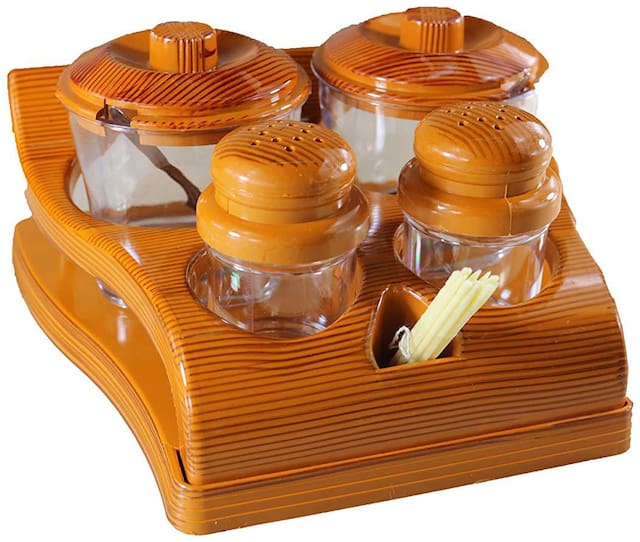 4square All in one Multipurpose Salt,Pepper Set with 2 Pickles/Sugar jar spice rack