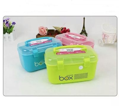 

4square Multipurpose Utility Medicine Pill Organizer First Aid Multipurpose Jewelry Plastic Medicine Storage Box With Layers Shelves Tray(1 Piece - Random Color)
