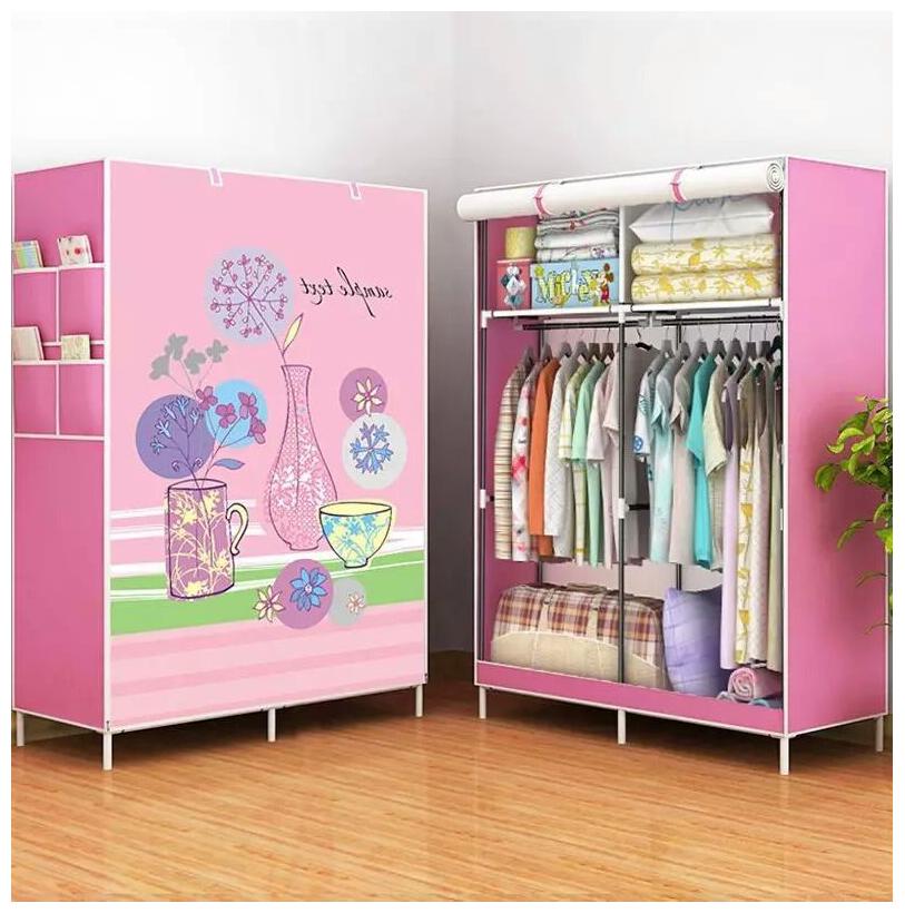 

4square Wardrobe Organizer Storage Rack for Kids and Women Clothes Cabinet Bedroom Organizer colour pattern as image by 4s
