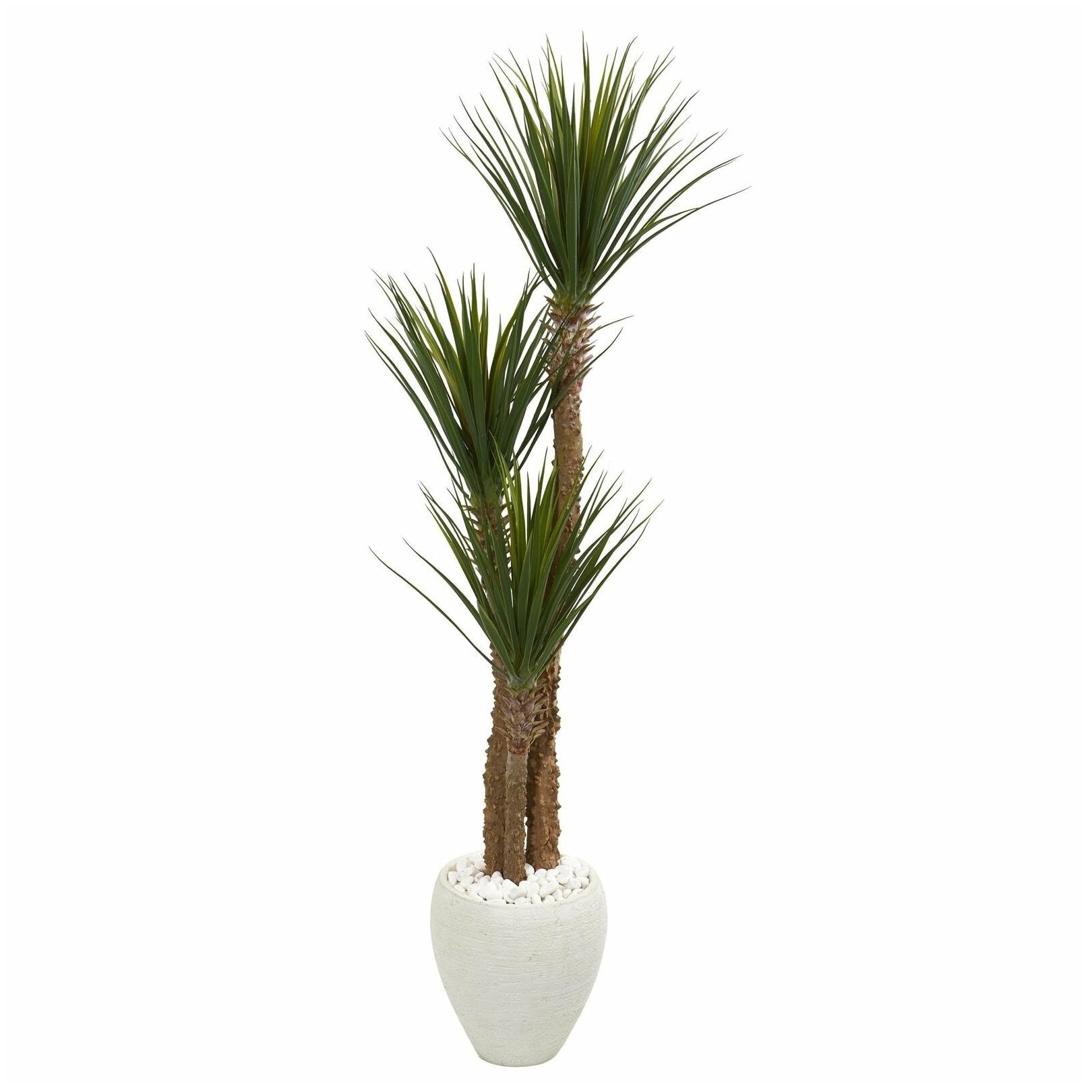 

5 5 Yucca Artificial Tree in White Planter