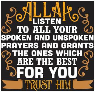 5 Ace Allah Listen To All Your Islamic Wall Sticker Paper Poster