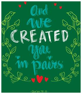 5 Ace And We Created You In Pairs Islamic Wall Sticker Paper Poster