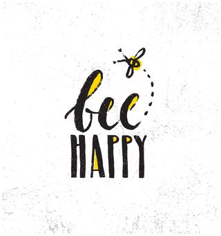 5 Ace Bee Happy Quote Paper Poster