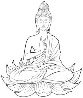5 Ace Buddha Sitting Lotus Wall Sticker Paper Poster