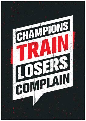5 Ace Champions Train Losers Motivational,Office Quotes Inspirational Paper Poster