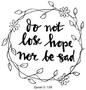 5 Ace Do Not Lose Hope Nor Be Sad Islamic Wall Sticker Paper Poster