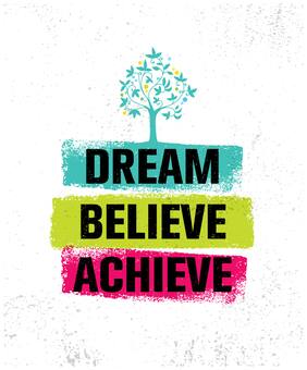 5 Ace Dream Believe Achieve Motivational,Office Quotes Inspirational Paper Poster