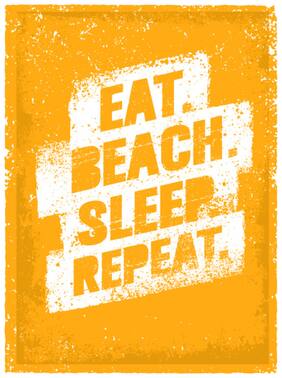 5 Ace Eat Beach Sleep New Wall Sticker Paper Poster