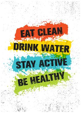 5 Ace Eat Clean Drink Wall Sticker Paper Poster