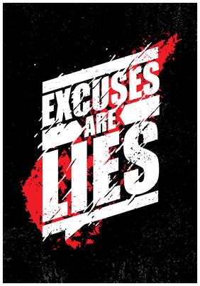 5 Ace Excuses Are Lies Motivational,Office Quotes Inspirational Paper Poster