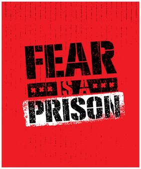 5 Ace Fear Is A Prison Motivational,Office Quotes Inspirational Paper Poster