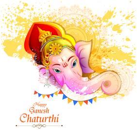 5 Ace Ganeshh Chaturthi Wall Sticker Poster