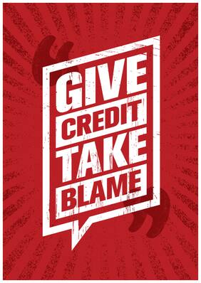 5 Ace Give Credit Take Blame Paper Poster