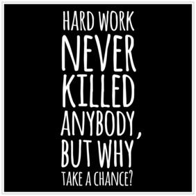 5 Ace Hard Work Never Quote Paper Poster