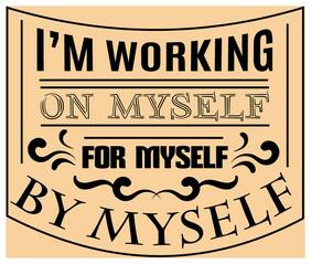 5 Ace I'M Working No Quotation Wall Sticker Paper Poster Quotation Assorted Paper Set Of 1