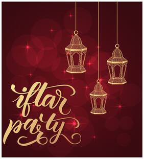 5 Ace Iftar Party Red Islamic Wall Sticker Paper Poster Reglious Assorted Paper Set Of 1