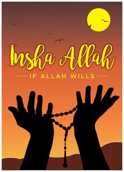 5 Ace Insha Allah Wall Sticker Paper Poster