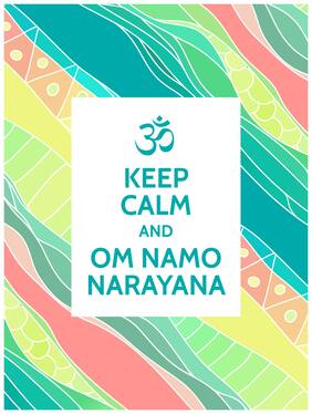 5 Ace Keep Clam And Om Namo Wall Sticker Paper Poster