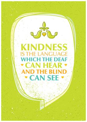 5 Ace Kindness Is The Language Motivational,Office Quotes Inspirational Paper Poster