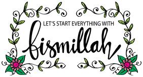 5 Ace Lets Start Everything Flored Islamic Wall Sticker Paper Poster