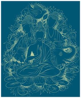 5 Ace Lord Buddha Wall Sticker Paper Poster
