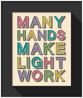 5 Ace Many Hands Make New Wall Sticker Paper Poster