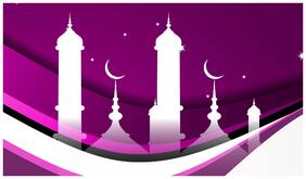5 Ace Mosque Purple Islamic Wall Sticker Paper Poster Reglious Assorted Paper Set Of 1