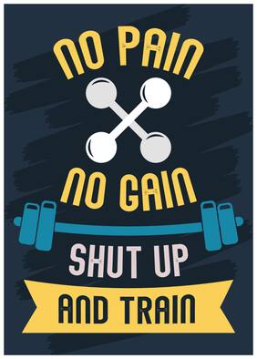 5 Ace No Pain No Gain Shut Up Wall Sticker Paper Poster