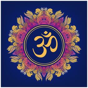 5 Ace Om In Rangoli Wall Sticker Paper Poster
