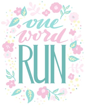 5 Ace One Word Run Wall Sticker Paper Poster