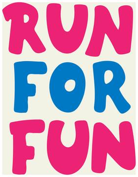 5 Ace Pink Run For Fun Wall Sticker Paper Poster