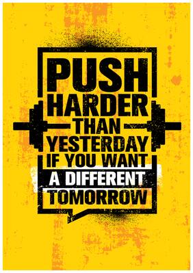5 Ace Push Harder Than Yesterday Wall Sticker Paper Poster