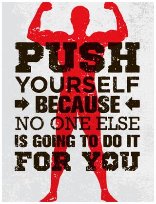 5 Ace Push Yourself Wall Sticker Paper Poster