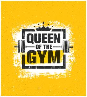5 Ace Queen Of The Gym Quotation Wall Sticker Paper Poster Quotation Assorted Paper Set Of 1