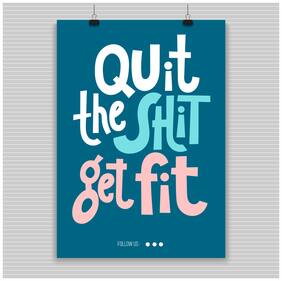 5 Ace Quit The Shit Quotation Wall Sticker Paper Poster Quotation Assorted Paper Set Of 1