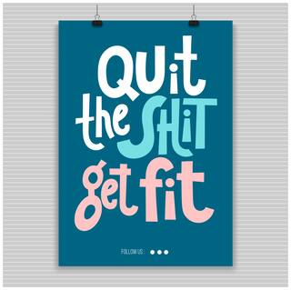 5 Ace Quit The Shit Quotation Wall Sticker Paper Poster Quotation Assorted Paper Set Of 1