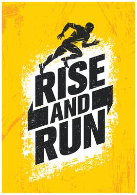 5 Ace Rise And Run Quotation Wall Sticker Paper Poster Quotation Assorted Paper Set Of 1