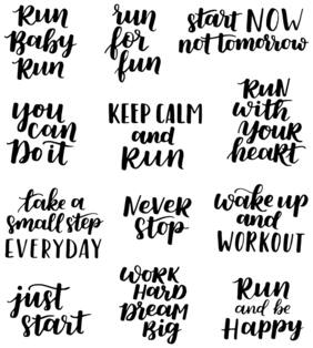 5 Ace Run Baby Run Quotation Wall Sticker Paper Poster Quotation Assorted Paper Set Of 1