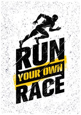 5 Ace Run Your Own Race Motivational,Office Quotes Inspirational Paper Poster