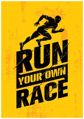 5 Ace Run Your Own Race Wall Sticker Paper Poster