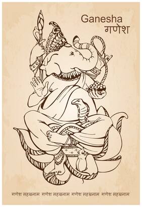 5 Ace Shree Ganesh Wall Sticker Paper Poster