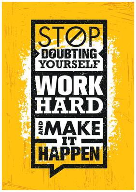 5 Ace Stop Doubting Youeself Motivational,Office Quotes Inspirational Paper Poster
