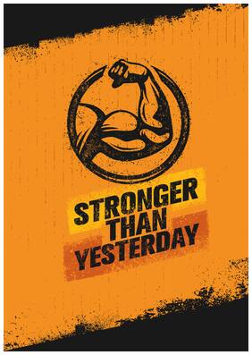 5 Ace Stronger Than Quotation Wall Sticker Paper Poster Quotation Assorted Paper Set Of 1