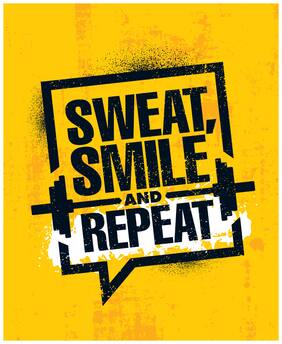 5 Ace Sweat Smile And Repeat Wall Sticker Paper Poster