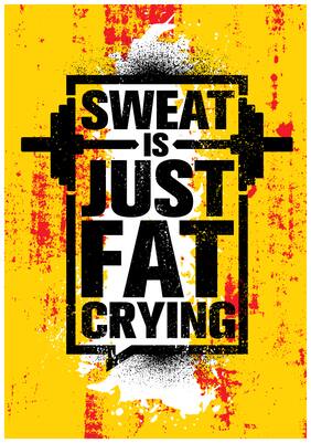 5 Ace Sweat Is Just Fat Quotation Wall Sticker Paper Poster Quotation Assorted Paper Set Of 1