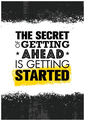 5 Ace The Secret Of Getting Ahead Motivational,Office Quotes Inspirational Paper Poster