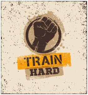 5 Ace Train Hard New Paper Poster