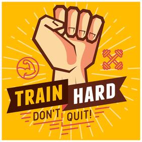 5 Ace Train Hard Don'T Quotation Wall Sticker Paper Poster Quotation Assorted Paper Set Of 1