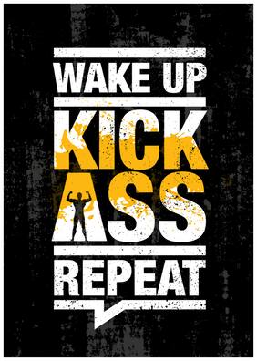 5 Ace Wake Up Kick Quotation Wall Sticker Paper Poster Quotation Assorted Paper Set Of 1